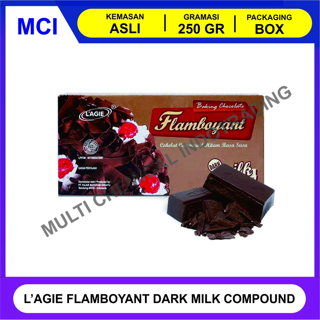 

LAGIE FLAMBOYANT DARK MILK 250 GR / COKLAT BATANG COMPOUND