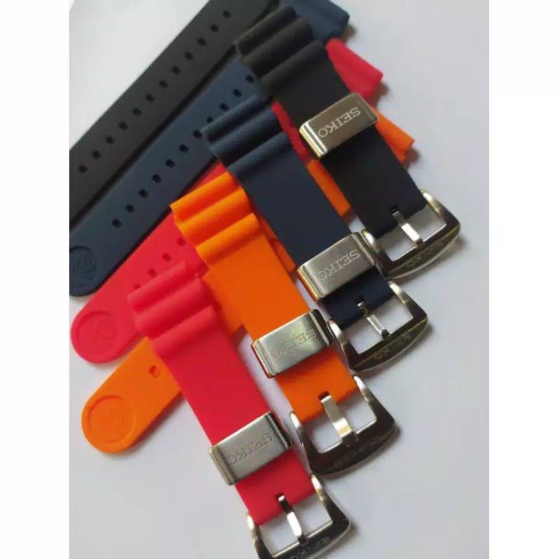 SILICONE SETRAP TALI JAM TANGAN SEIKO  TALI JAM TANGAN SPORTY RUBBER 22MM