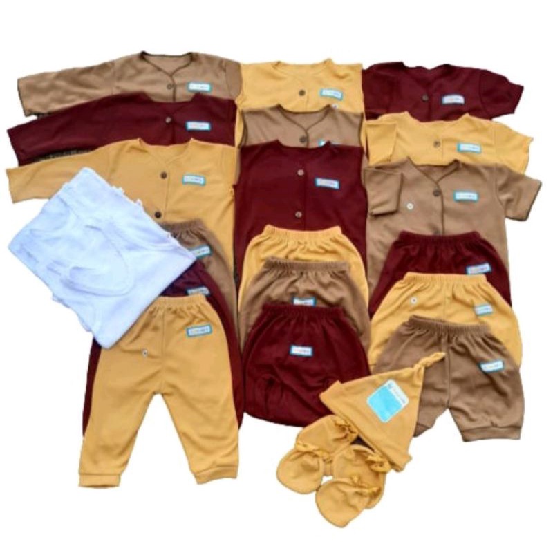 35pcs Paket Hemat Platinum Turkis Perlengkapan baju bayi celana Baru lahir, 3-6 dan 6-12 bulan kado singlet sarung tangan topi jumper bedong gurita sarung tangan  SNI promo 9.9