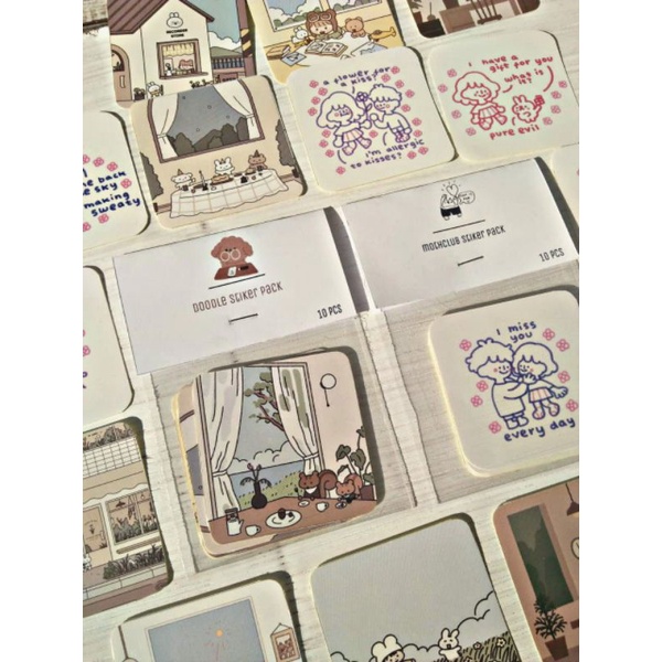

(10 Pcs) Doodle Stiker Cute Aestetik For Journal