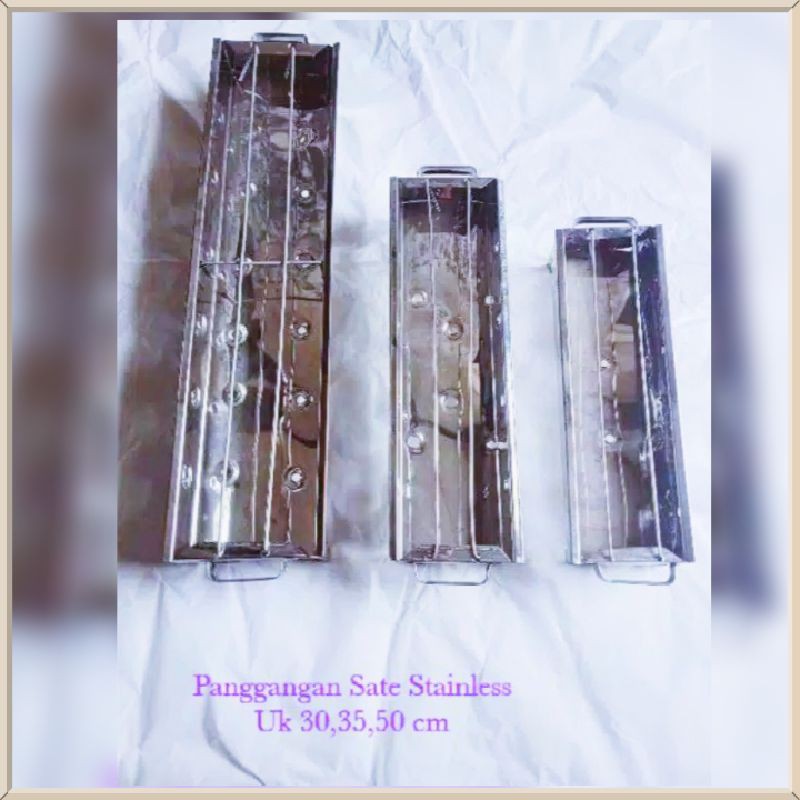 pemanggang sate panggangan sate arang stainless ukuran 30cm 35 cm 50cm