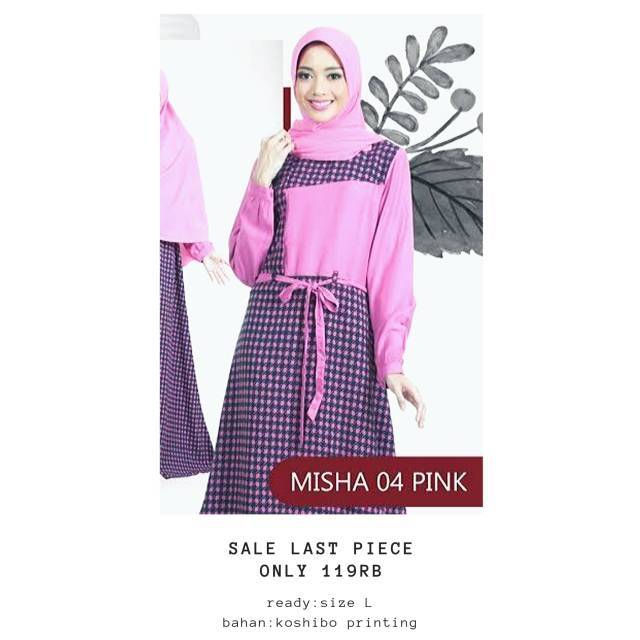 Gamis Seply Misha 04 (set kerudung) Pink size S