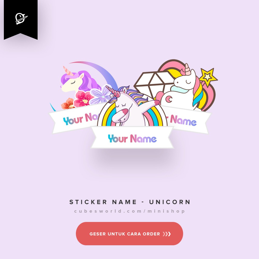  Stiker  Nama Lucu  Unicorn Edition Shopee Indonesia