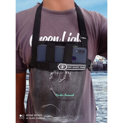 REAL PICTURE Body Strap HP With Holder Chest Strap Phone Tali Dada Chest Belt Action Camera Tas Dada