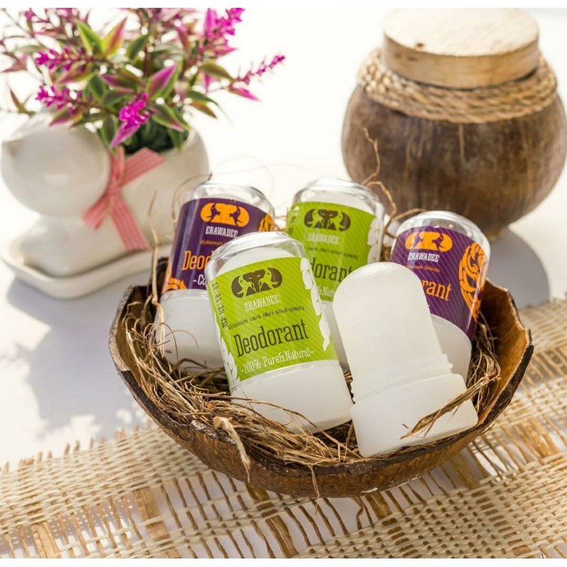 Erawadee Deodorant Crystal deodoran, Orisinal &amp; Coconut, pemutih ketiak.Original thailand