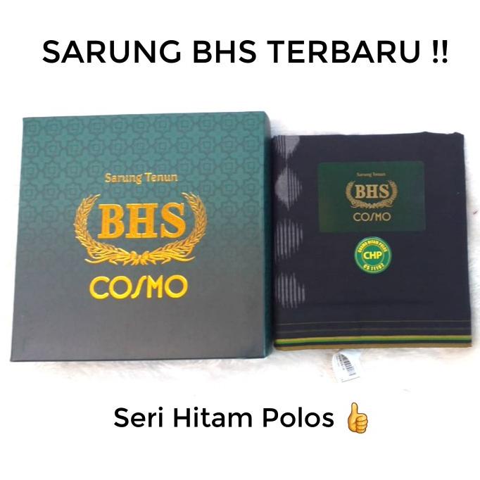 Sarung BHS Hitam Polos Mercericed Mesres Original Murah Premium (ASLI)