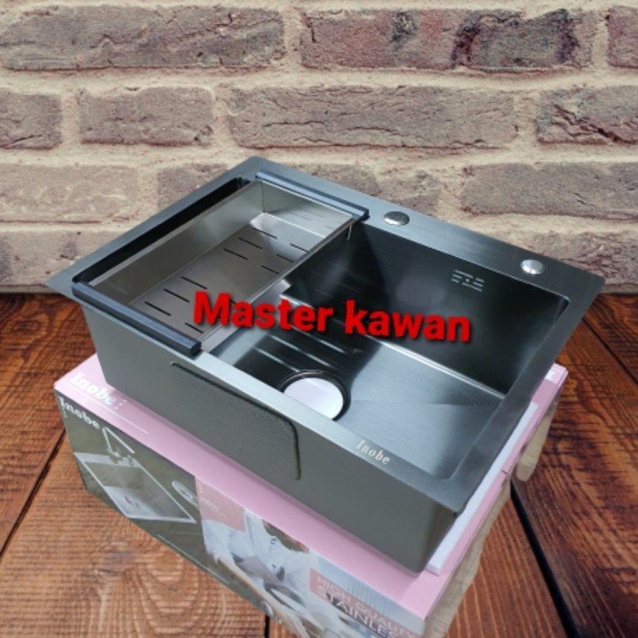 Wastafel - Bak Cuci Piring Kitchen Sink Stainless Inobe 6045 Hitam Black