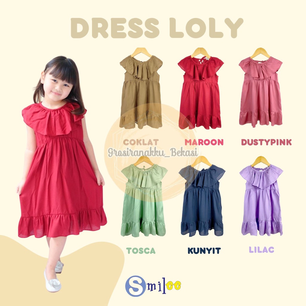 Dress Anak Smile Loly Mix Warna 1-5Thn