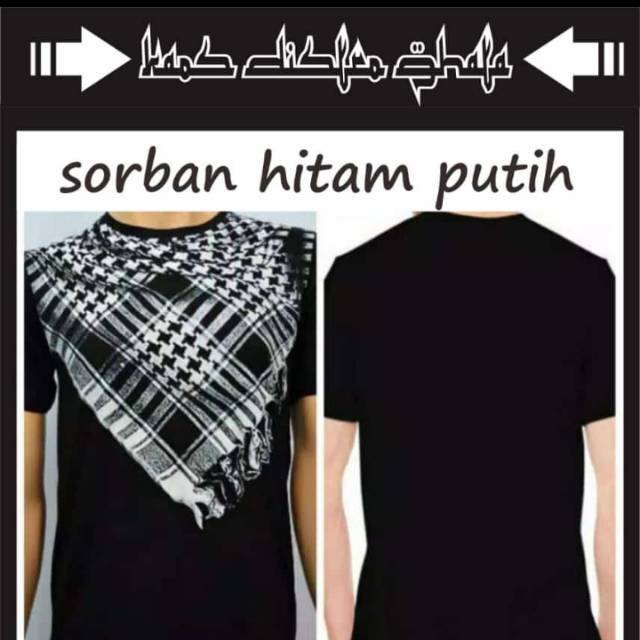 Baju kaos Distro sorban hitam putih