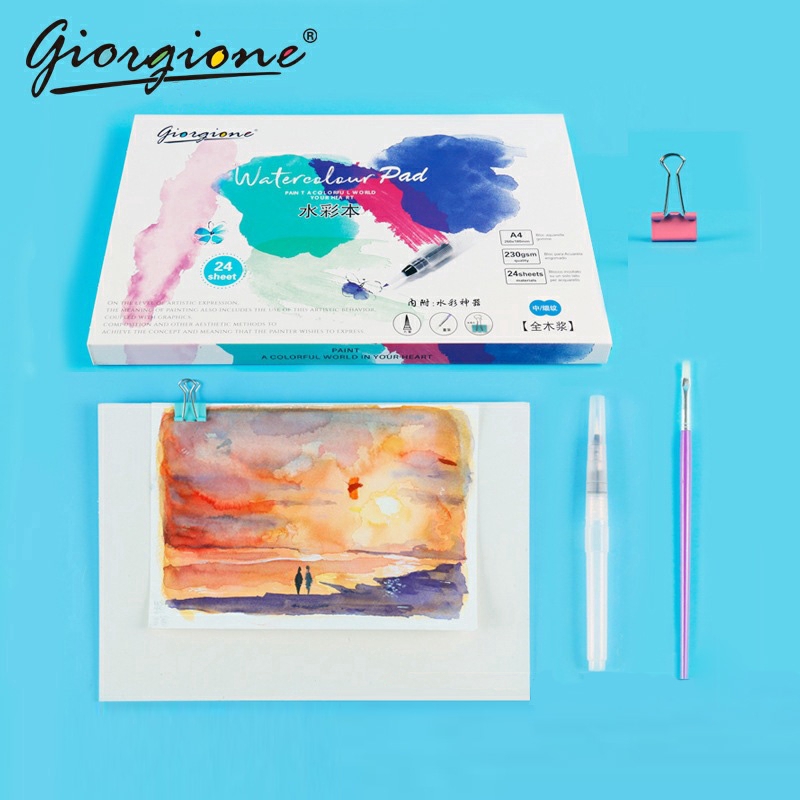 24 Lembar Kertas  Lukis Cat  Air  Giorgione Ukuran A4 A5 230g 