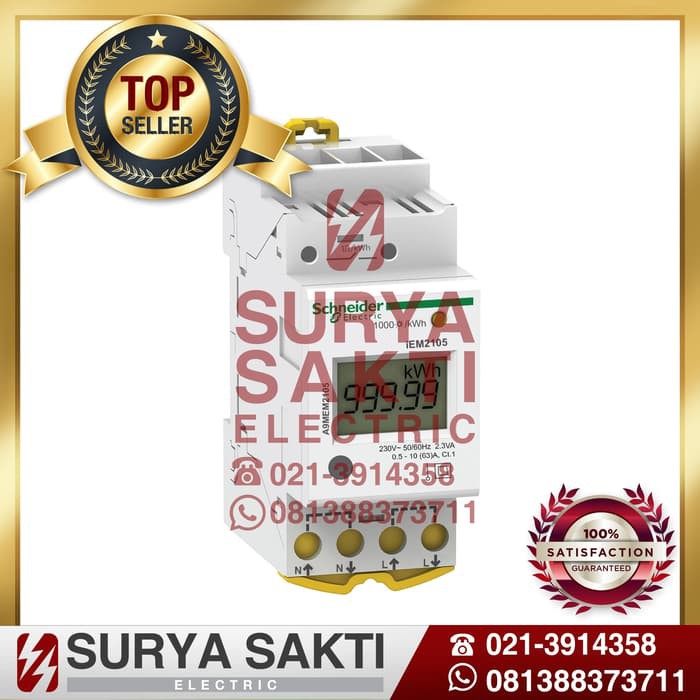 SCHNEIDER KWH METER DIGITAL 1 PHASE A9MEM2105 TERA iem2105