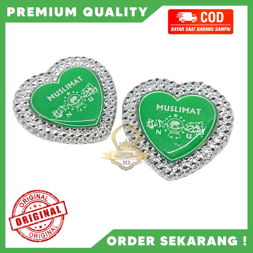 Pin Terompah Muslimat NU variasi Bunga Besar / Bros Muslimat NU / Pin Muslimat NU Resin / Lencana Mu