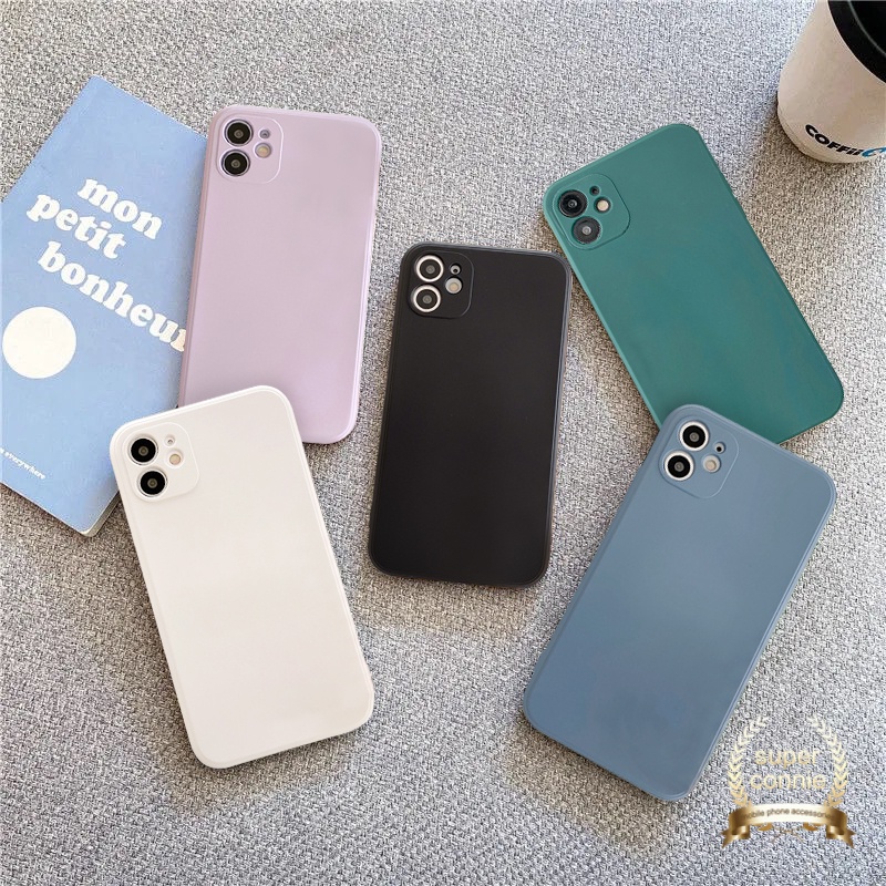 Casing Soft Tpu Solid Color Phone Case for Xiaomi Redmi Note 10 10s Redmi 9 10 9A Mi 10 11 Lite 10T Simple Straight Edge Silicon Phone Shell