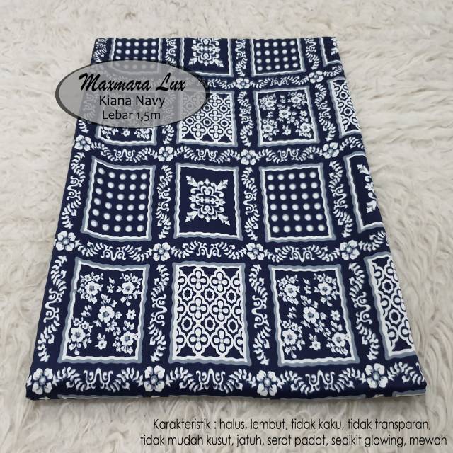 KAIN MAXMARA LUX KIANA NAVY (HARGA PER 0,5 METER)