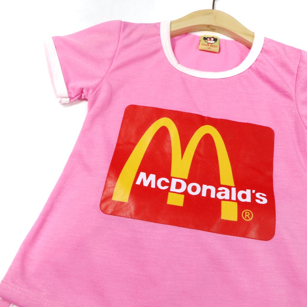 SETELAN FASHION SIKUNING MOTIF MCD BAJU ANAK PEREMPUAN BAHAN KAOS GAMBAR SABLON 2-7 TAHUN