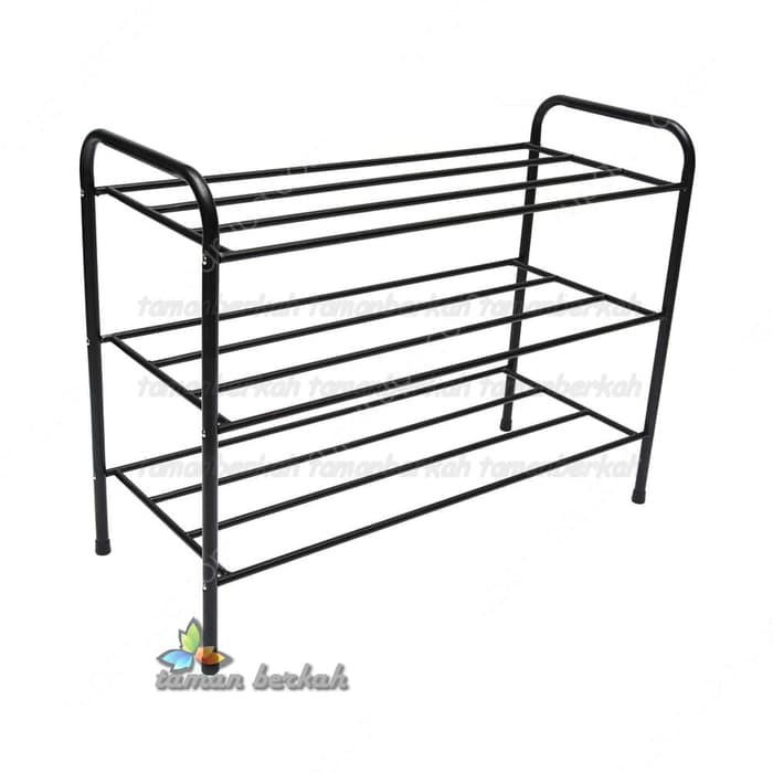 Krisbow Rak Sepatu 3 Tingkat 3 Tier Shoe Rack 72x30x55cm Black Shopee Indonesia