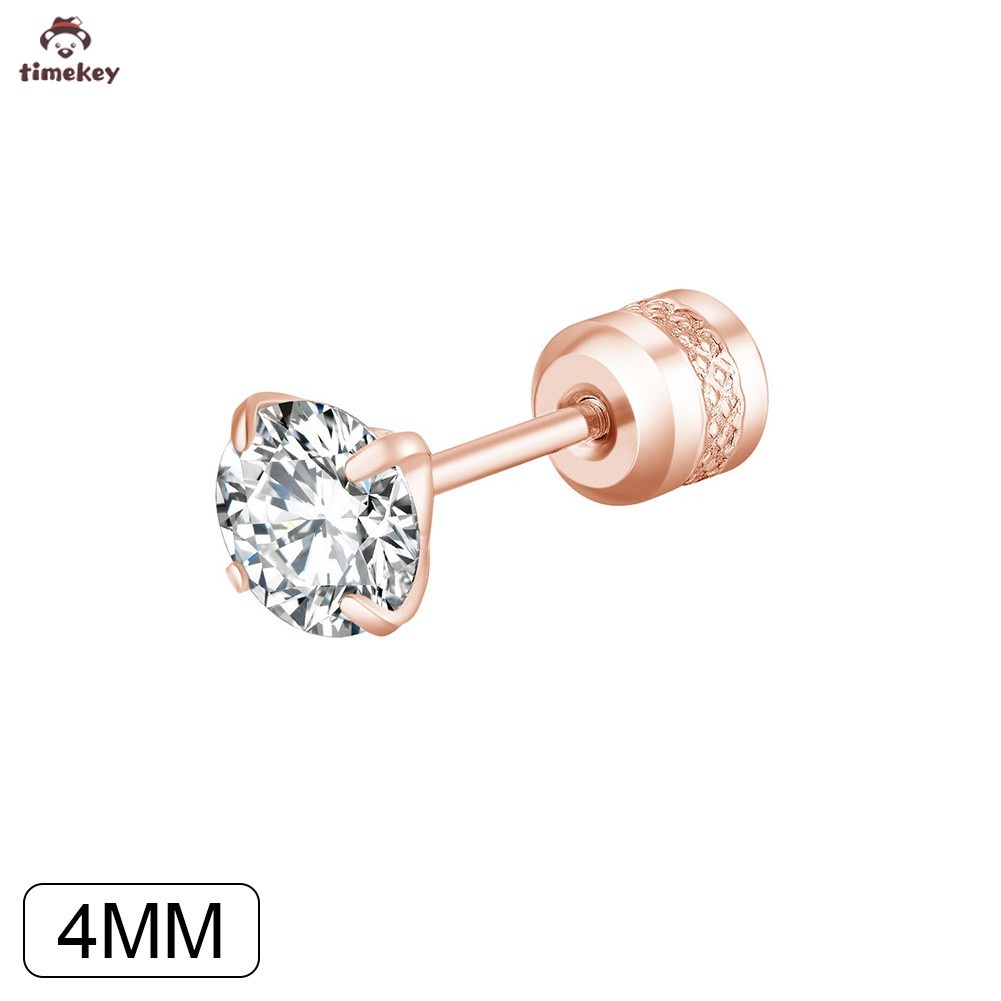 Anting Stud Kristal Zircon Bahan Stainless Steel Untuk Perhiasan