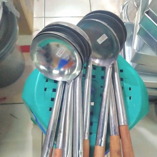 irus sendok centong kuah bakso baso sayur no 1 stainless gagang kayu