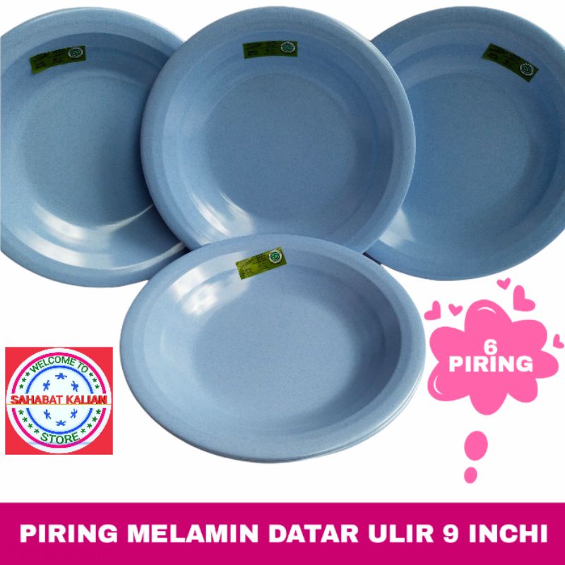 (6 Piring) Piring Melamin Golden Flying Fish P0901 Ukuran 9 Inch