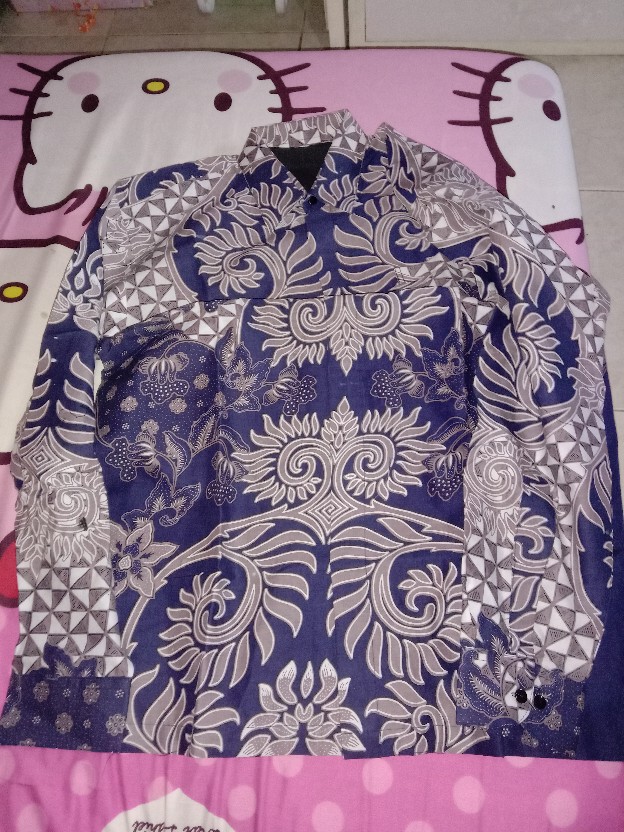 Kemeja Batik Pria Full Furing Gardha Navy Katun Primisima Batik Solo Batik Blue Biru Dongker