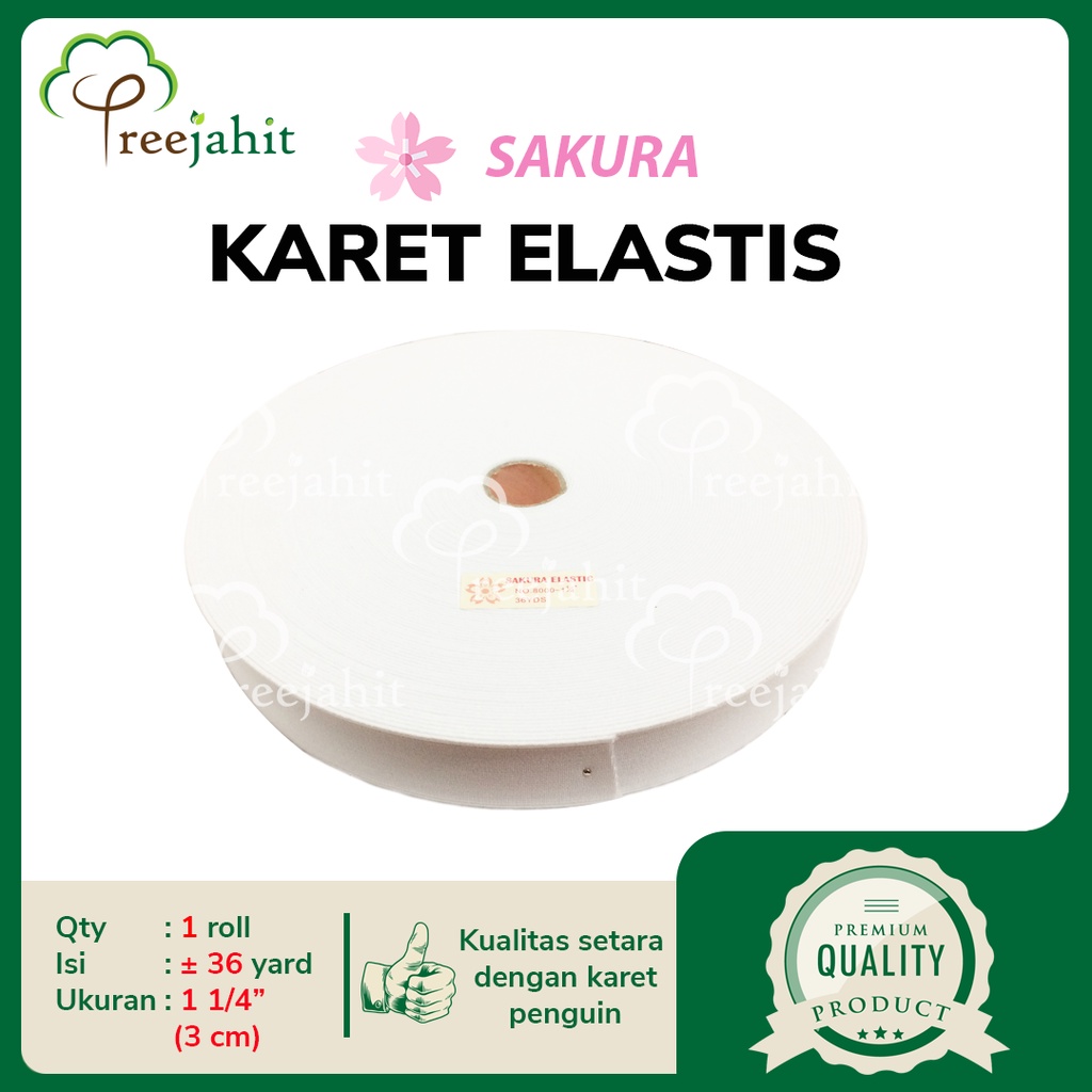 Sakura Karet Elastis Sprei / Pinggang - 3 cm per Roll
