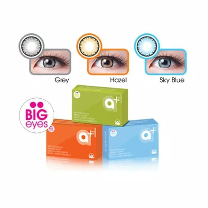 Softlens warna A+ Diameter 14,5 mm Big Eyes Soflen X2 Exoticon Grey Hazel
