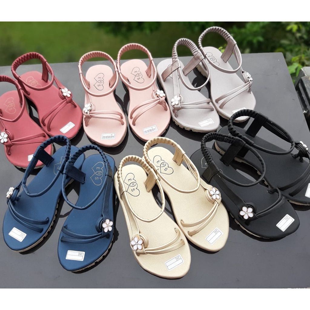 VINANDOZ SDP11-2630 Sandal Tali Anak Perempuan umur 4 5 6 tahun - Sol Karet Anti Slip Motif Bunga