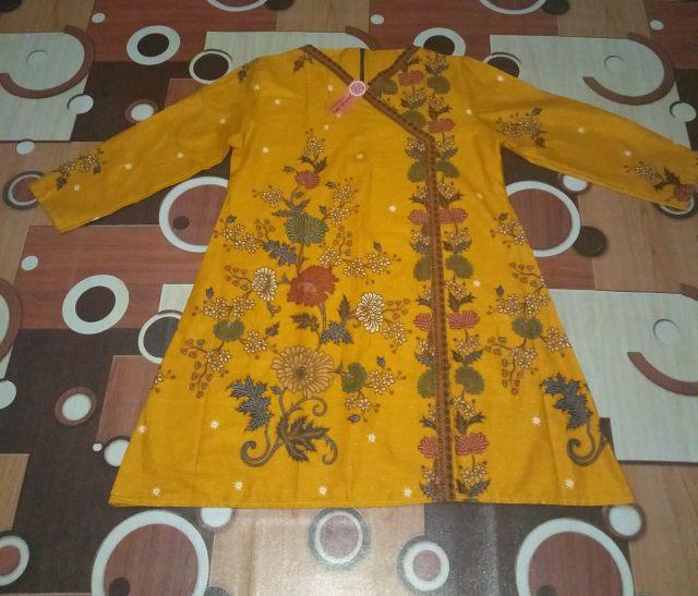 Aserehe Zigzag Tunik Jumbo Batik Mataraman Sogan Camaline Seragam Kantor Kerja