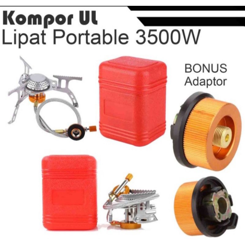 paket kompor ultralight plus adaptor hi-cook. paket hemat kompor lapangan outdoor.kompor outdoor gun