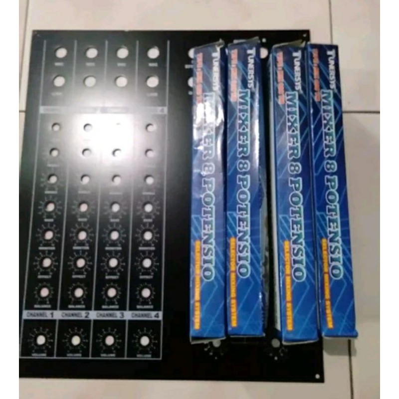 Paket mixer 8 potensio 4 ch plus panel atas 4 ch