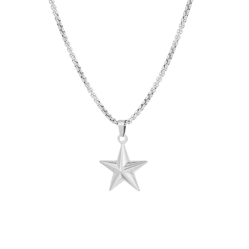 304L stainless steel kalung elegan pentagram pendant Kalung untuk wanita minimalis bintang klavikula