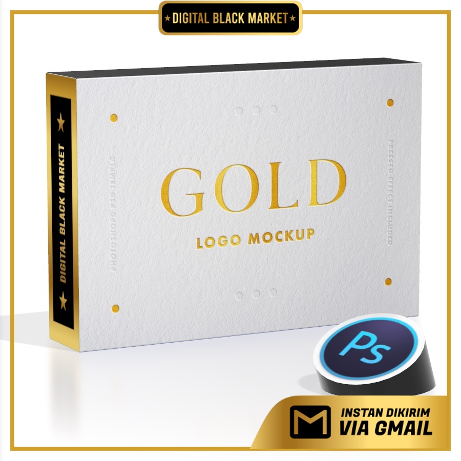 Gold Foil Logo Mockup - Adobe Photoshop