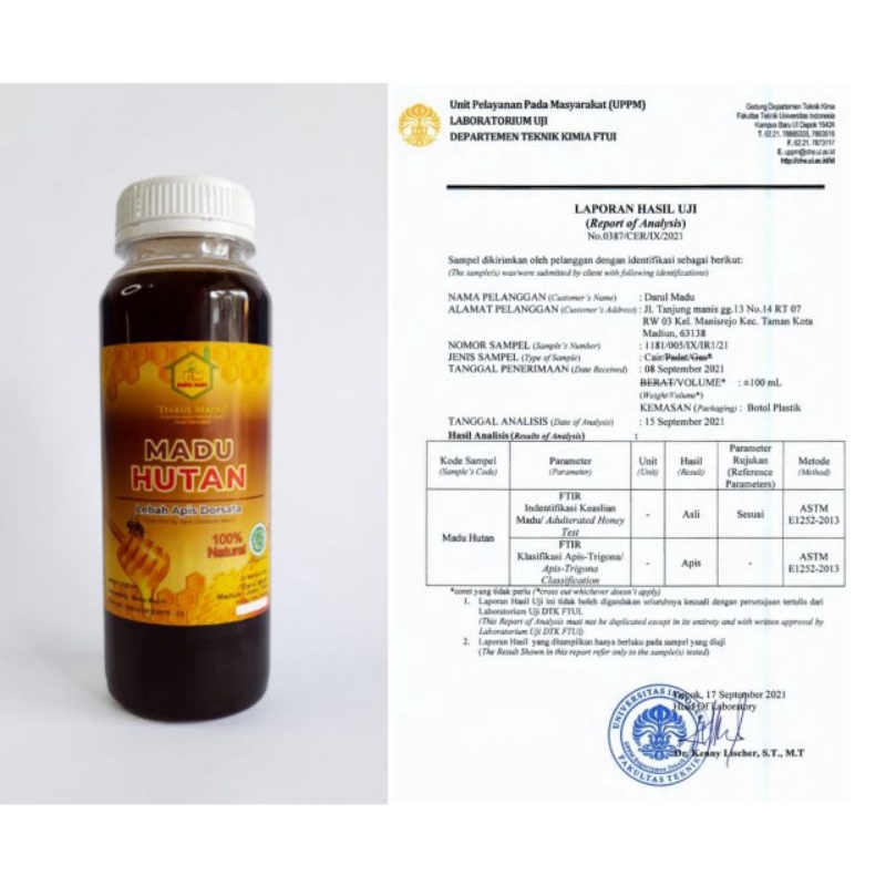 

MADU HUTAN 100% ORIGINAL (Apis Dorsata) 250 ML + Bonus Masker