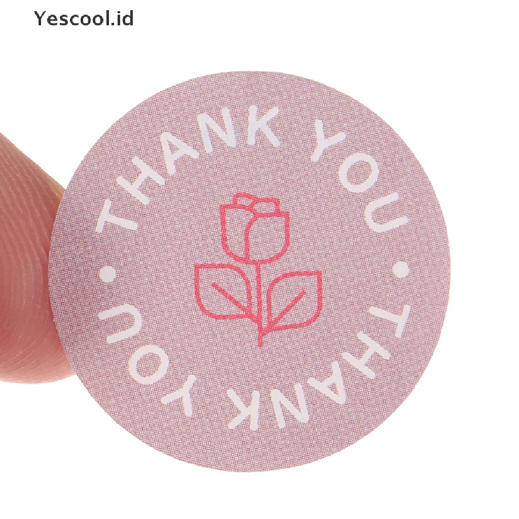 500 Label Stiker roll Desain Bunga thank you Untuk Dekorasi Scrapbook