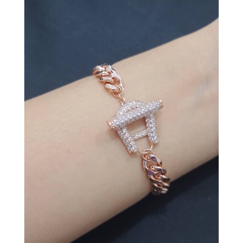 Gelang Vier Rantai titanium Lapis Emas