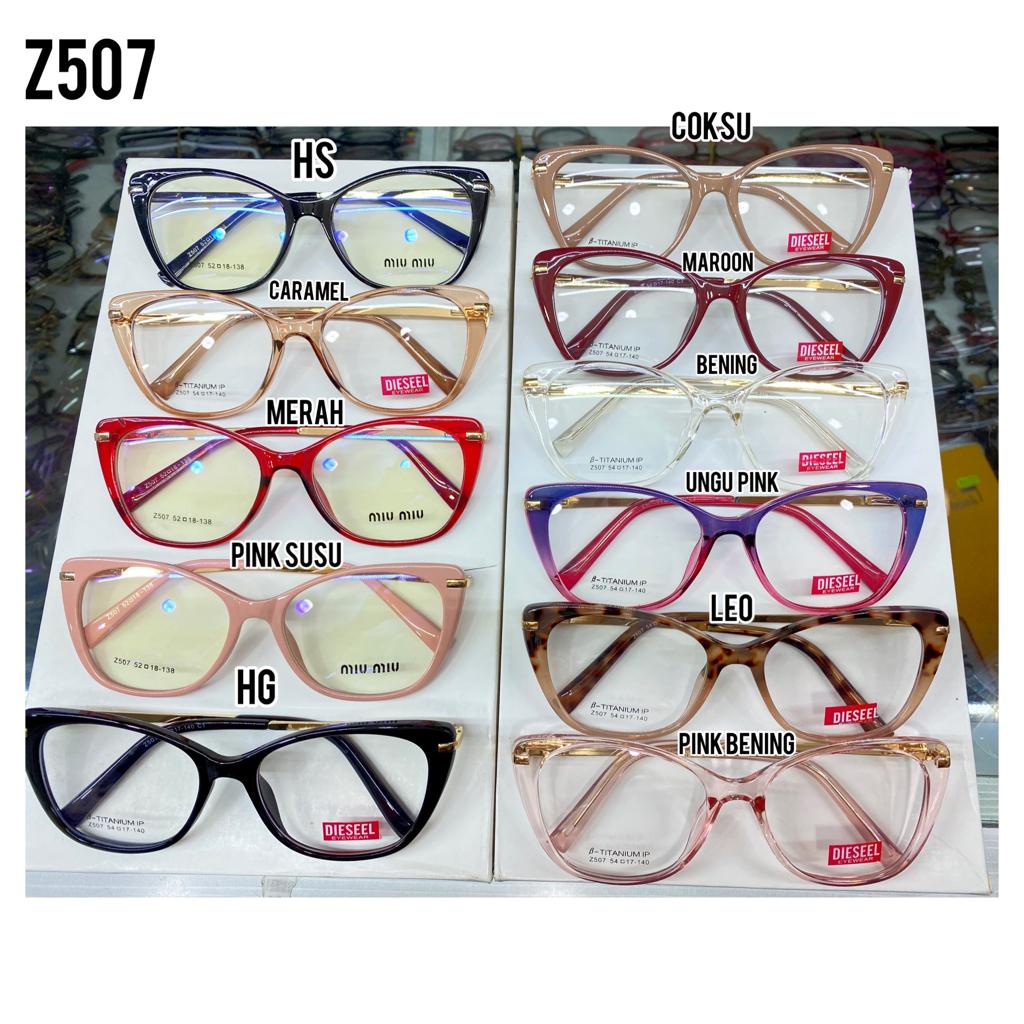 Frame z507 Kacamata cat eye Paket kacamata minus plus cylinder antiradiasi