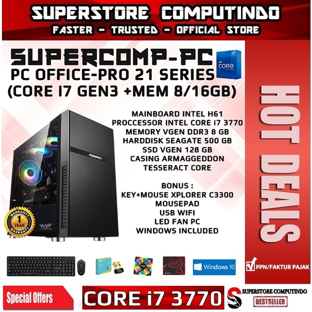 PC Rakitan Office Core i7-RAM 8/16GB-PRO 21 Series-Siap Pakai