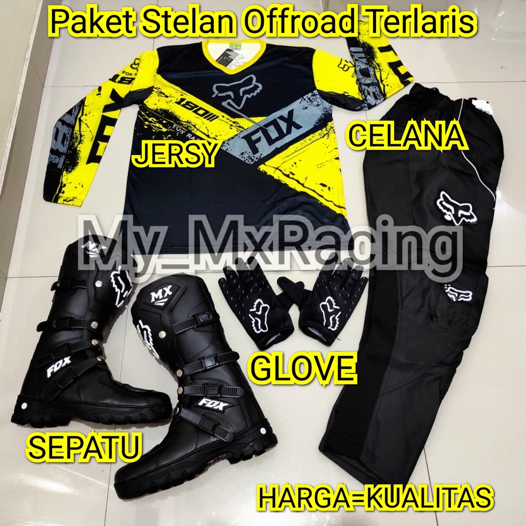 promo stelan offroad FX 08 trail cross sepatu cross jerset trail celana cross tral bonus sarung tangan