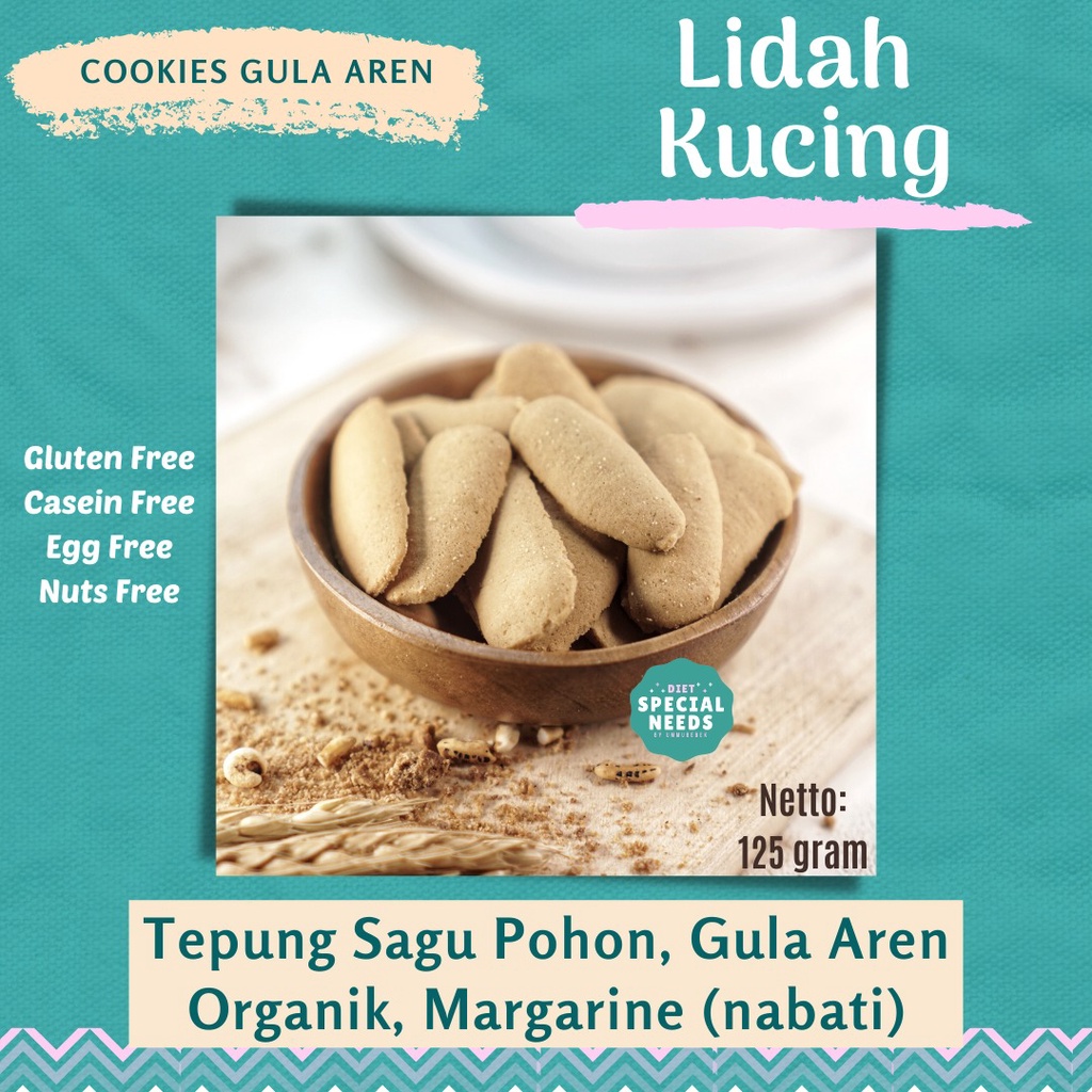 

Lidah Kucing Sagu - Gluten Free, Egg Free, Dairy Free, White Sugar Free - Diet Special Needs