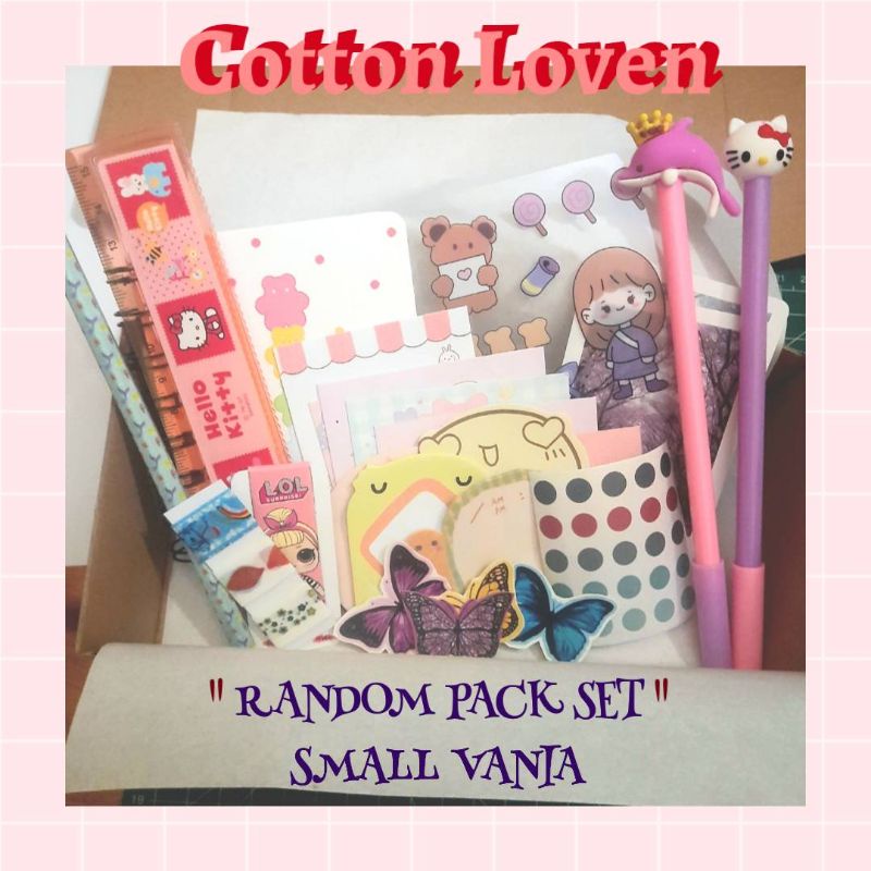 

RANDOM PACK SET SMALL VANIA GIFTBOX HAMMPER STATIONERY BUNDLE PAKET HEMAT KADO UNIK JURNAL KIT RIAU