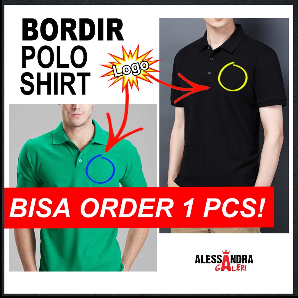Kaos Polo / Kaos Kerah / Polo Shirt / Bordir Custom Desain Sendiri