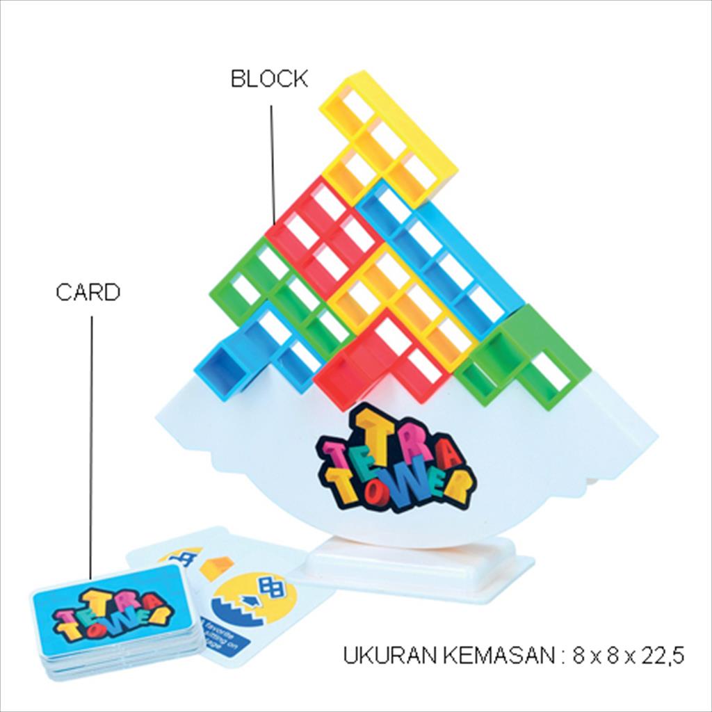 Mainan Anak Tetris Tetra Tower / Mainan Keseimbangan JM