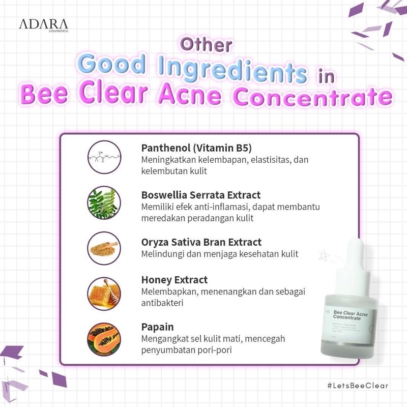 ADARA Bee Clear Acne Concentrate Serum 20ml (Bee Venom + TR Salicylic Acid + 3HA Serum)