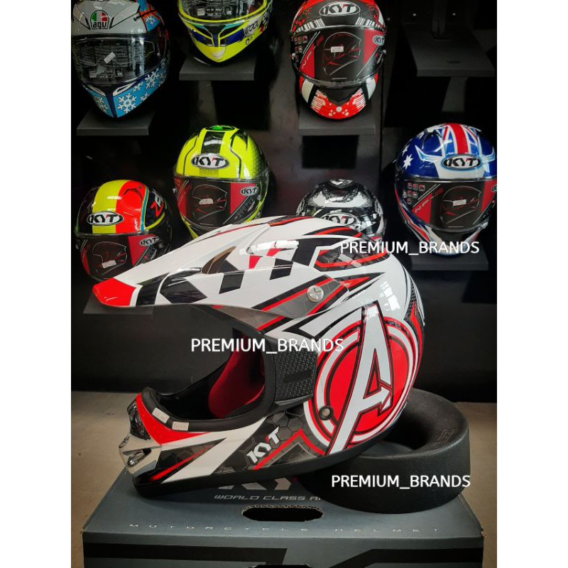 KYT CROSS PRO AVENGER WH RED FLUO
