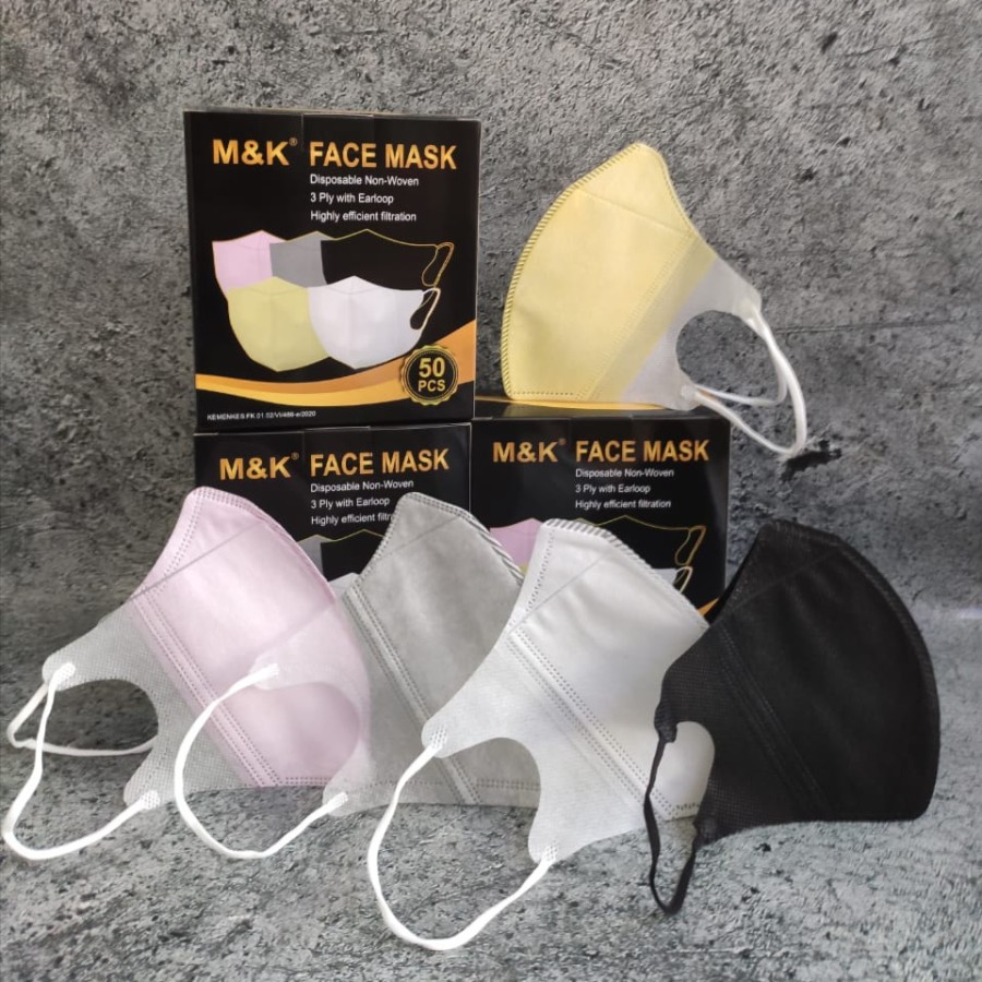 Masker Duckbill Hitam Masker M&K Duckbill 3ply 1kotak isi 50pcs Masker M&K Face Mask