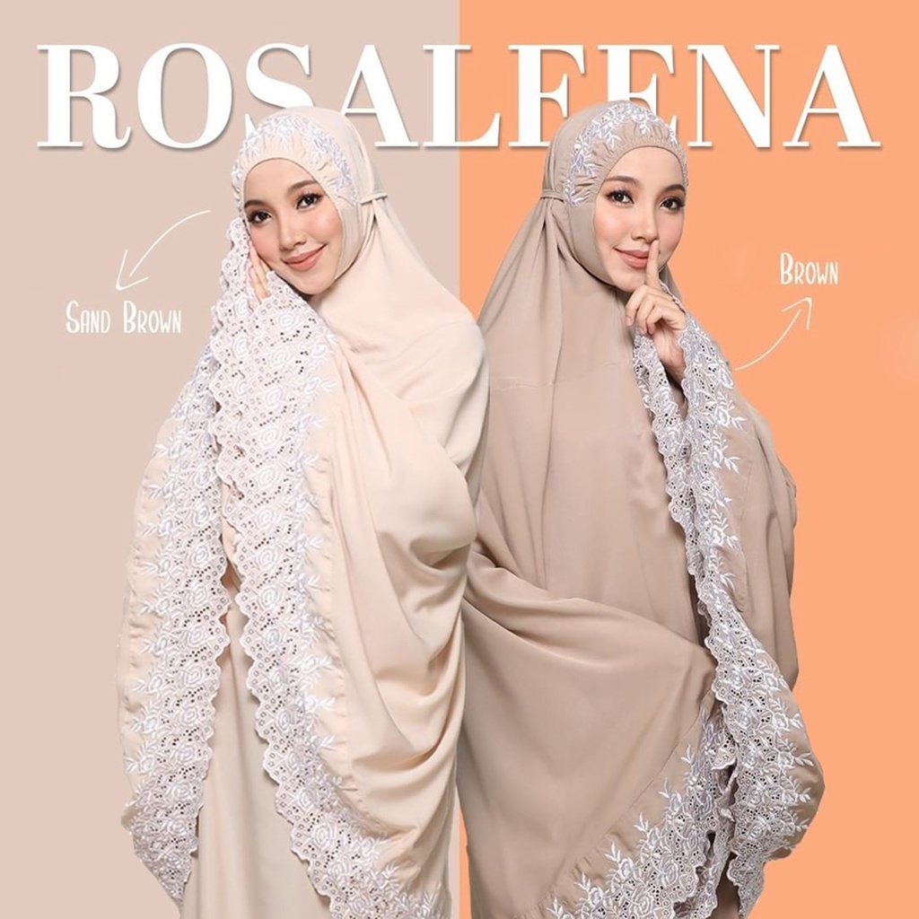 Mukena Rosaleena Dewasa Jumbo Katun Bordir Tas