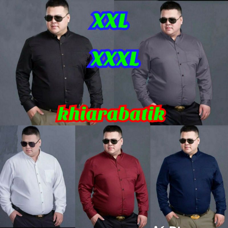 COD,TERMURAH KEMEJA PRIA POLOS JUMBO M L XL XXL XXXL
