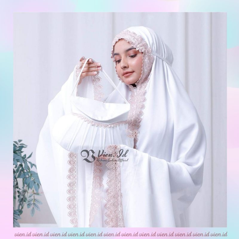 vien.id - Mukena Dewasa 2in1 satin silk premium adem / mukenah dewasa terbaru ponco travelling canti