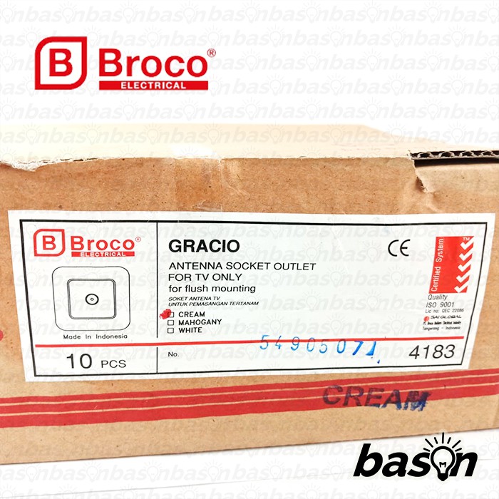 BROCO Gracio 4183 Antenna Socket Outlet Cream | Outlet TV