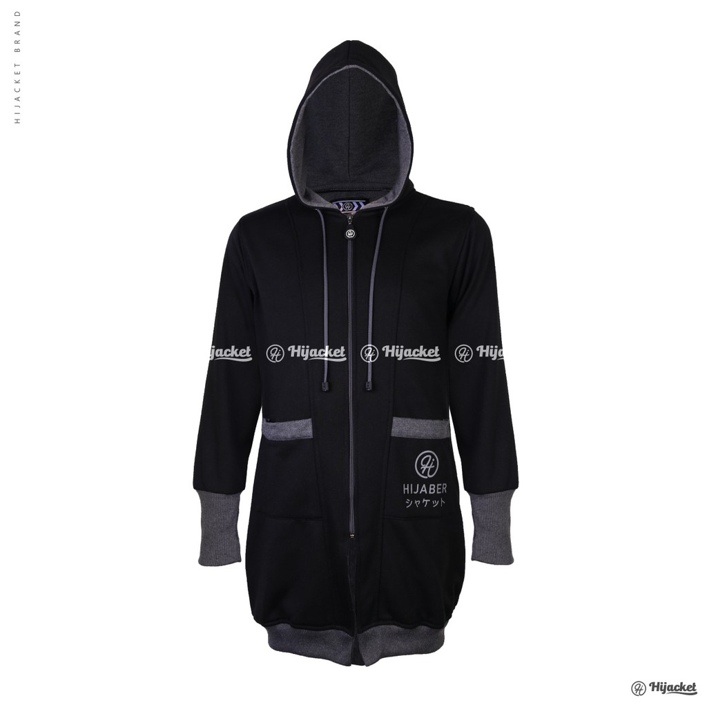 ⛔️ CUCI GUDANG ⛔️ HIJACKET ORIGINAL YUKATA JAKET WANITA JAKET MUSLIMAH HIJABER NO.1 INDONESIA !-BLACK (HITAM)